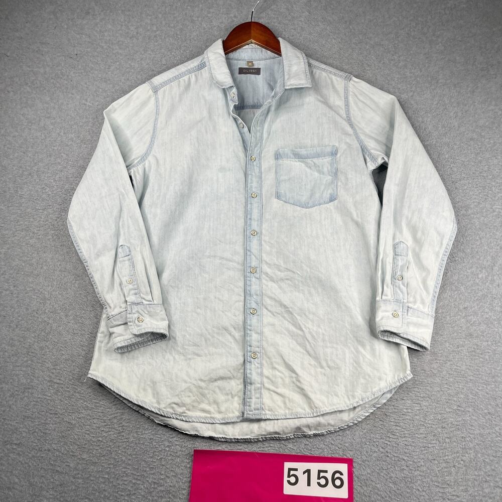 DL1961 Light Wash Denim Shirt Pocket Casual Button Up Long Sleeve Mens Medium
